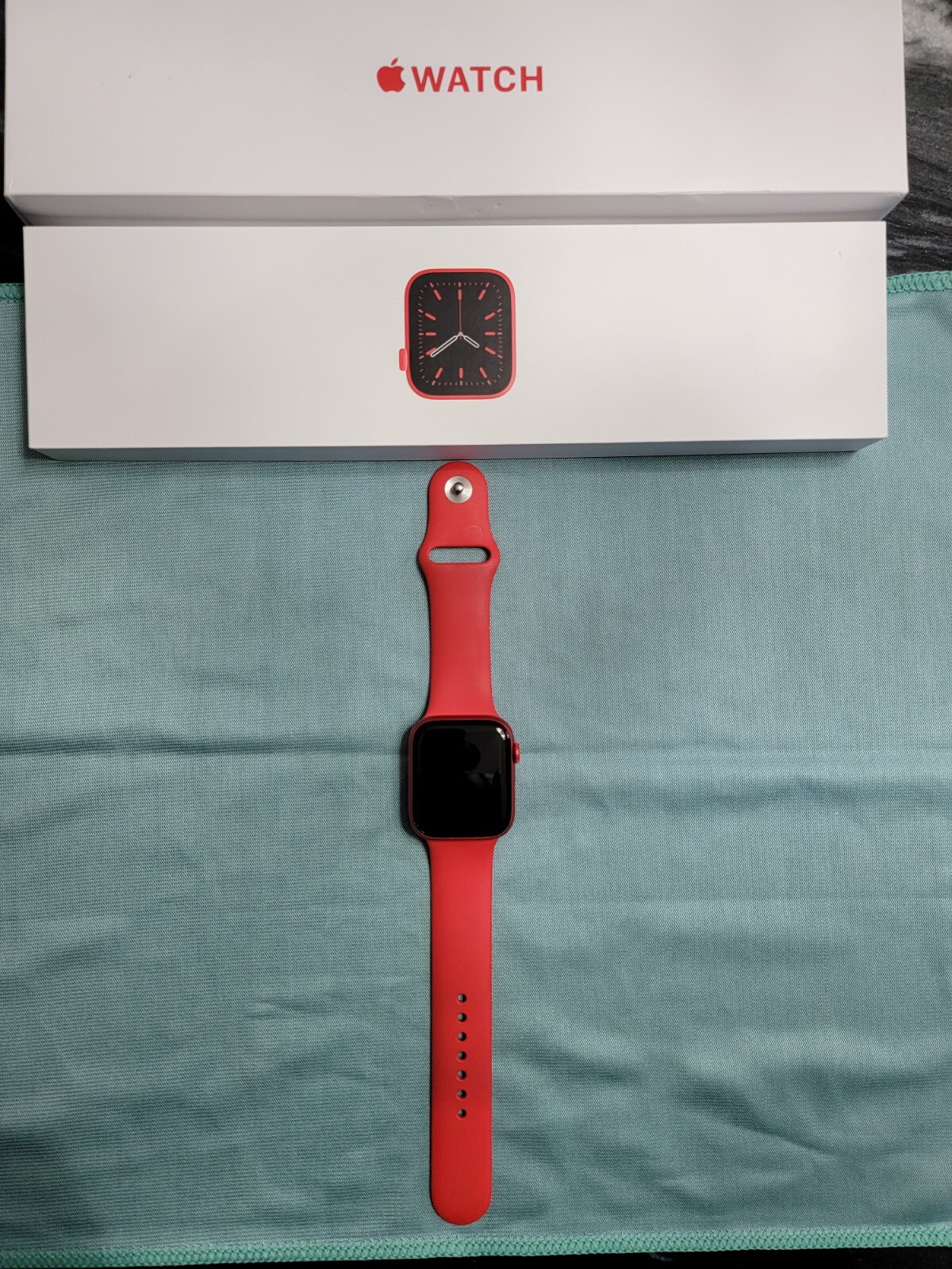 Apple Watch Series 6 44mm Red Aluminum Case with Red Sport Band (GPS)…
