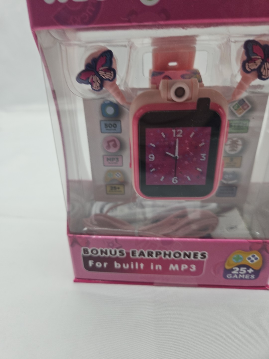 ITECH Jr. Kids Smartwatch Butterfly Band Earbuds W/MP3 Jack 25+ STEM Games