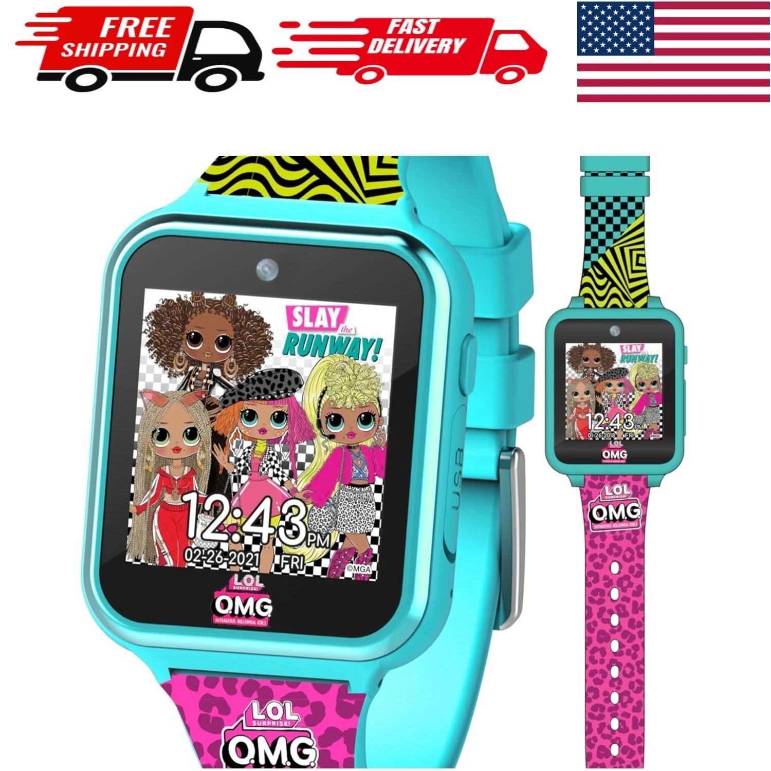 Water Resistant L.O.L. Surprise Kids Touchscreen Smart Watch with Games & More