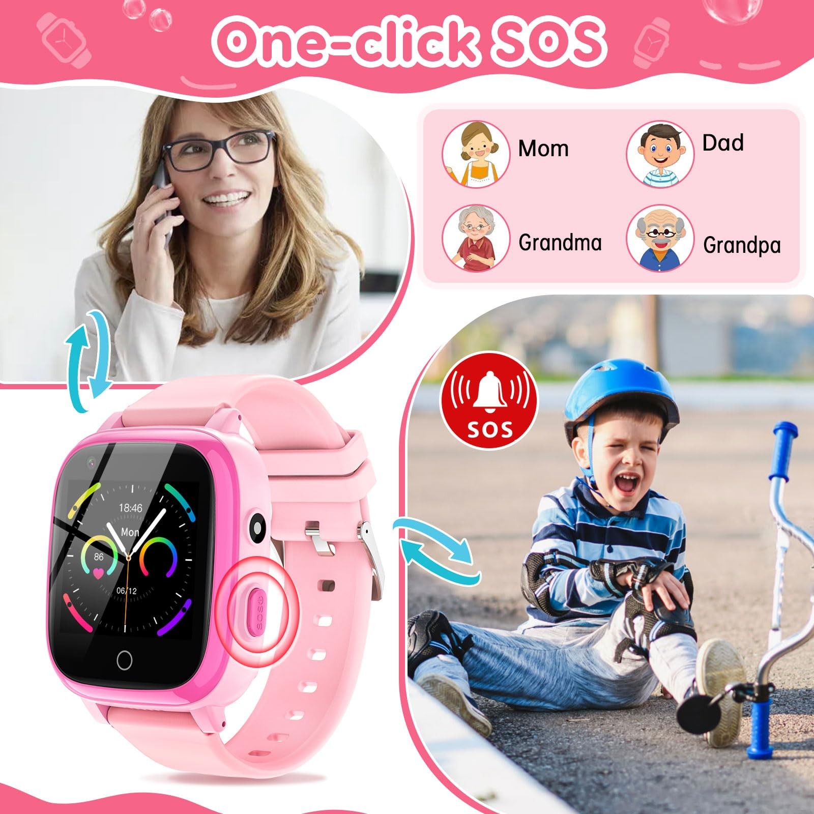 Cjc 4G Smart Watch For Kids Gps Tracker Globally Applicable Texting And Calling