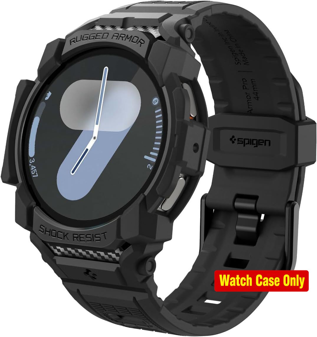Samsung Galaxy Watch 7 44mm Rugged Armor Pro Case with Band – Matte Black