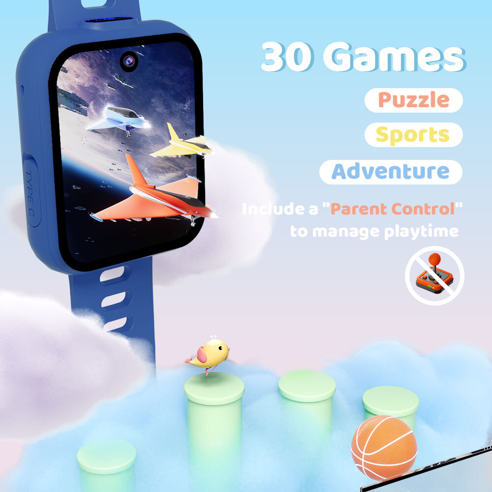 Smart Watch for Kids 1.8″ Fitness Tracker Watch Pedometer Puzzle Games for Kids