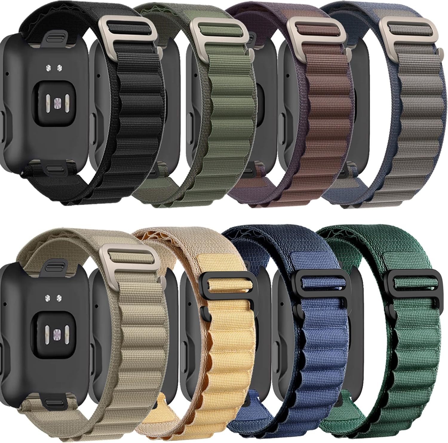 8 Pack Alpine Loop, Sport Loop, Trail Loop, Ocean Band Compatible with Apple Wat
