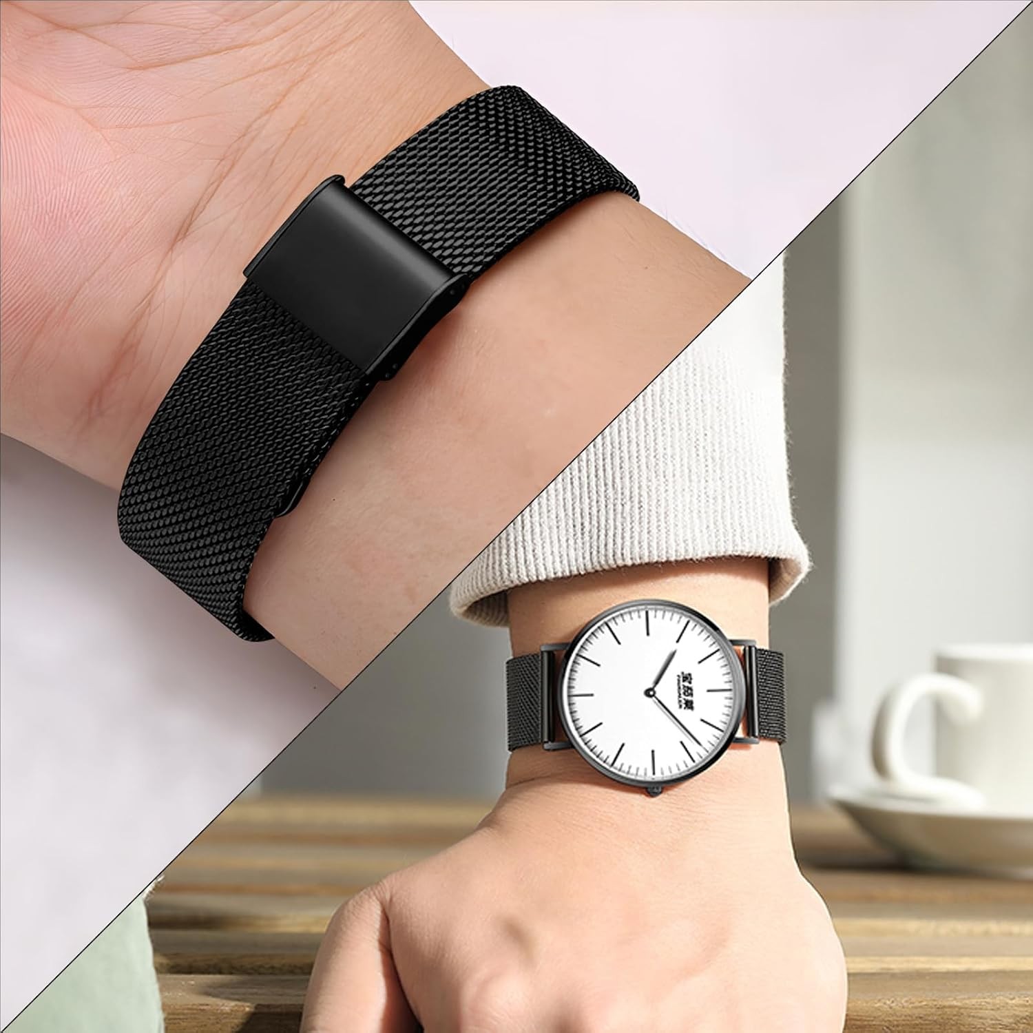 Metal Mesh Watch Band for Smart Watches 10mm 12mm 14mm 16mm 18mm 20mm 22mm Quick