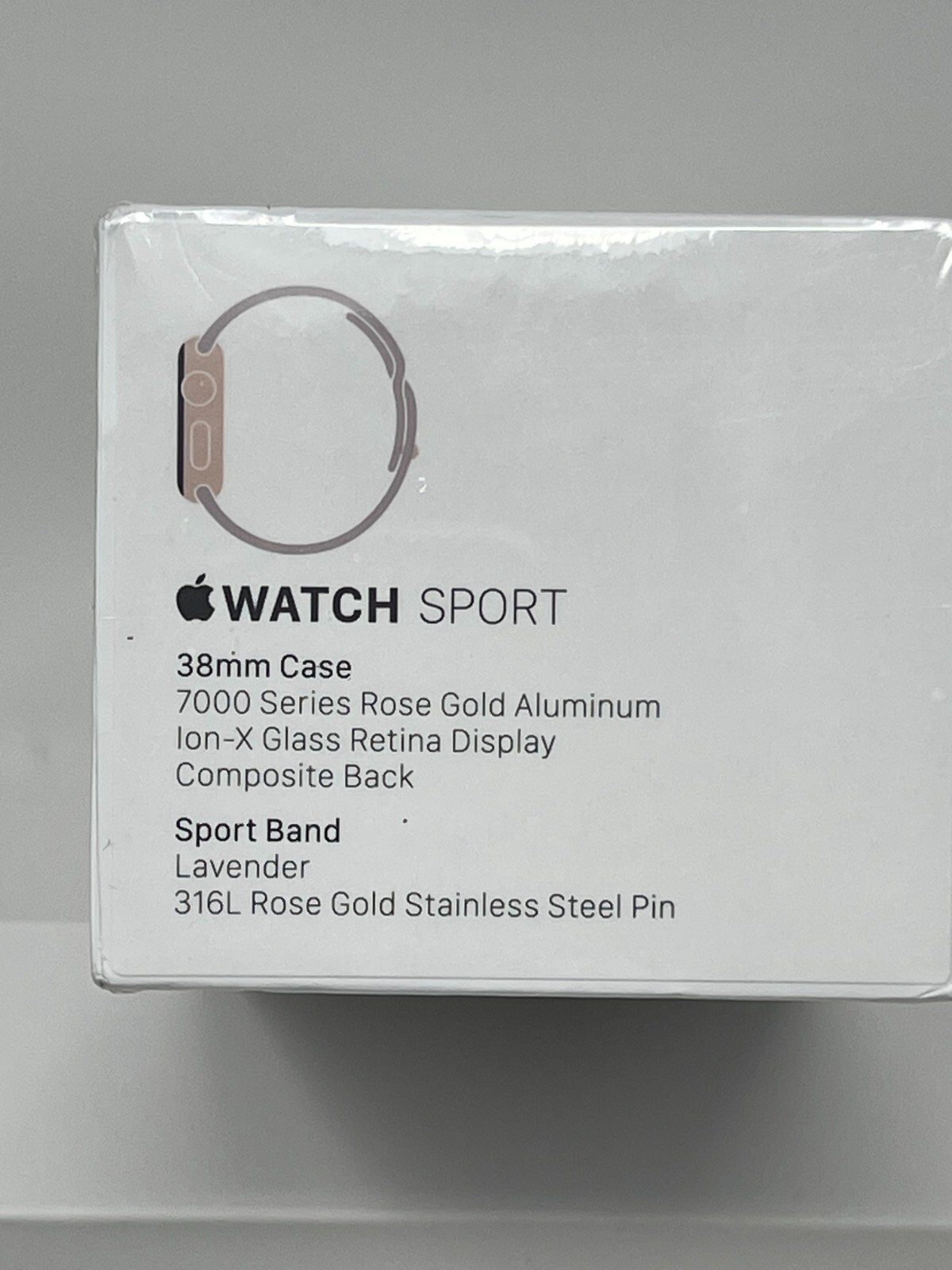 Apple Smart Watch Sport 7000 38mm Rose Gold Aluminum Case Lavender Ba Wristwatch