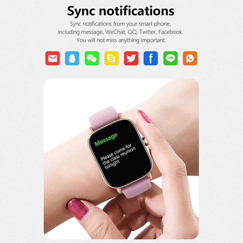 1.83” Sport Smart Watch Fitness Clock Health Monitor Waterproof Smartwatch Wire