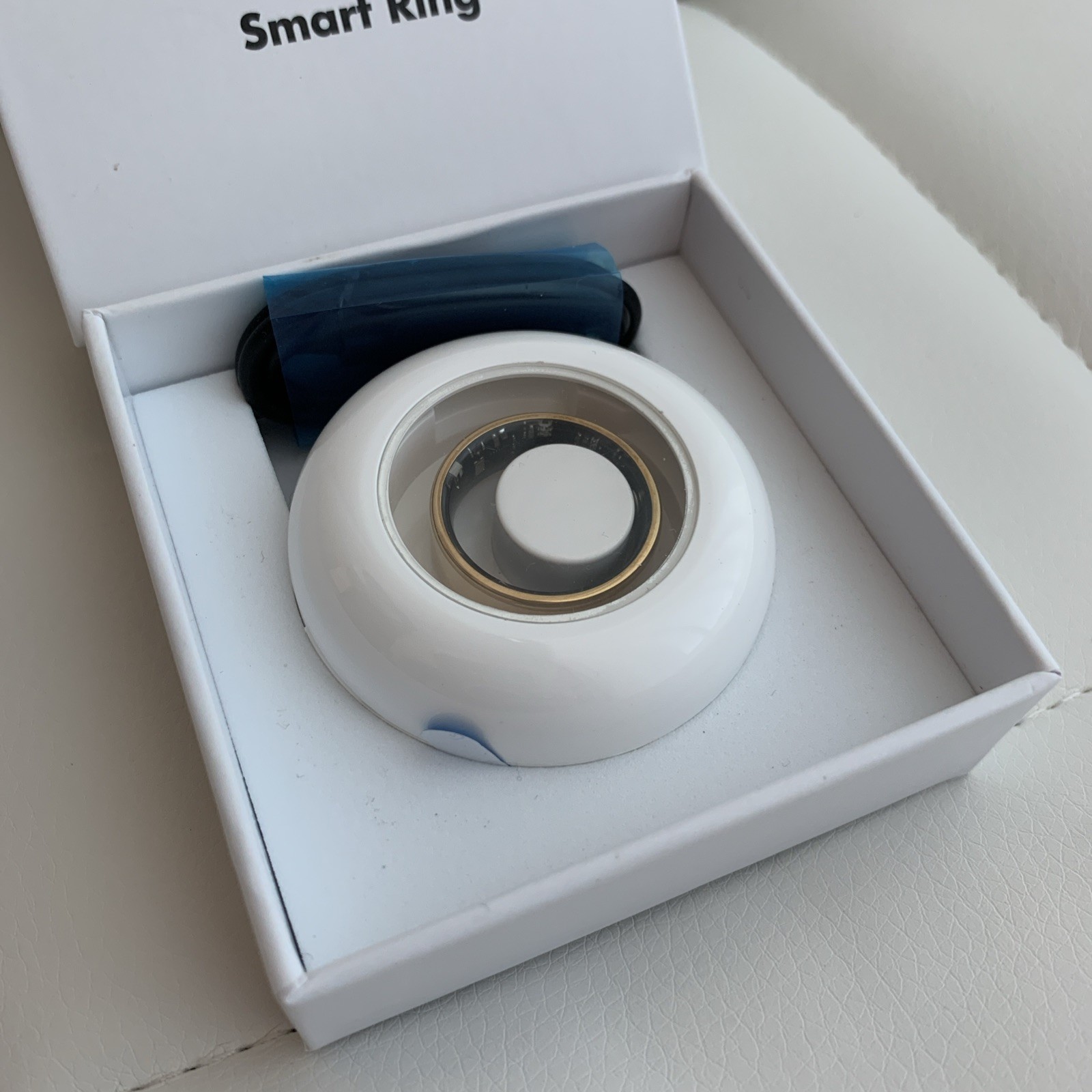 Smart Ring Fitness Tracker Gold Size 9 for iPhone & Android IP68 Waterproof