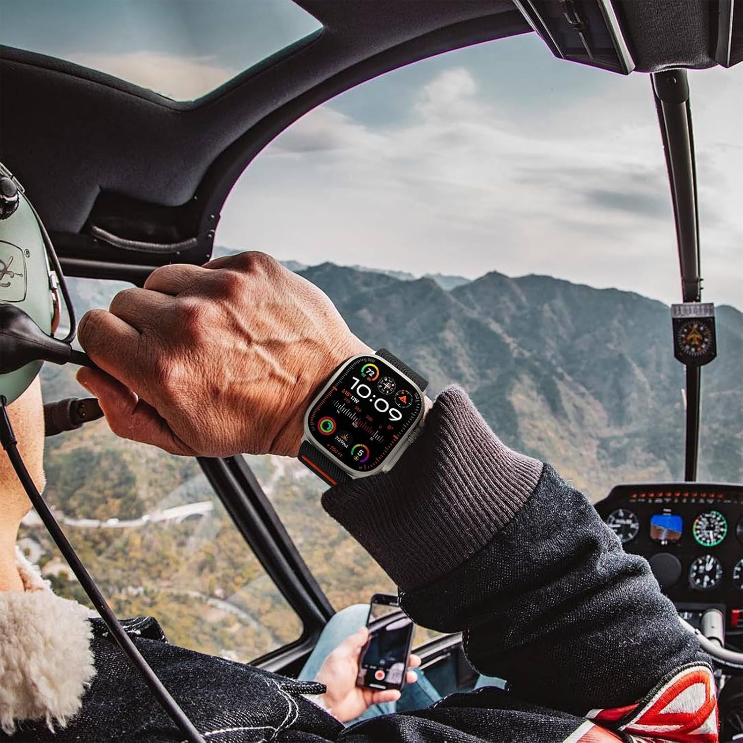 Stretchy Band for Apple Watch Ultra 49mm, Strong Magnetic Clasp Sport Strap