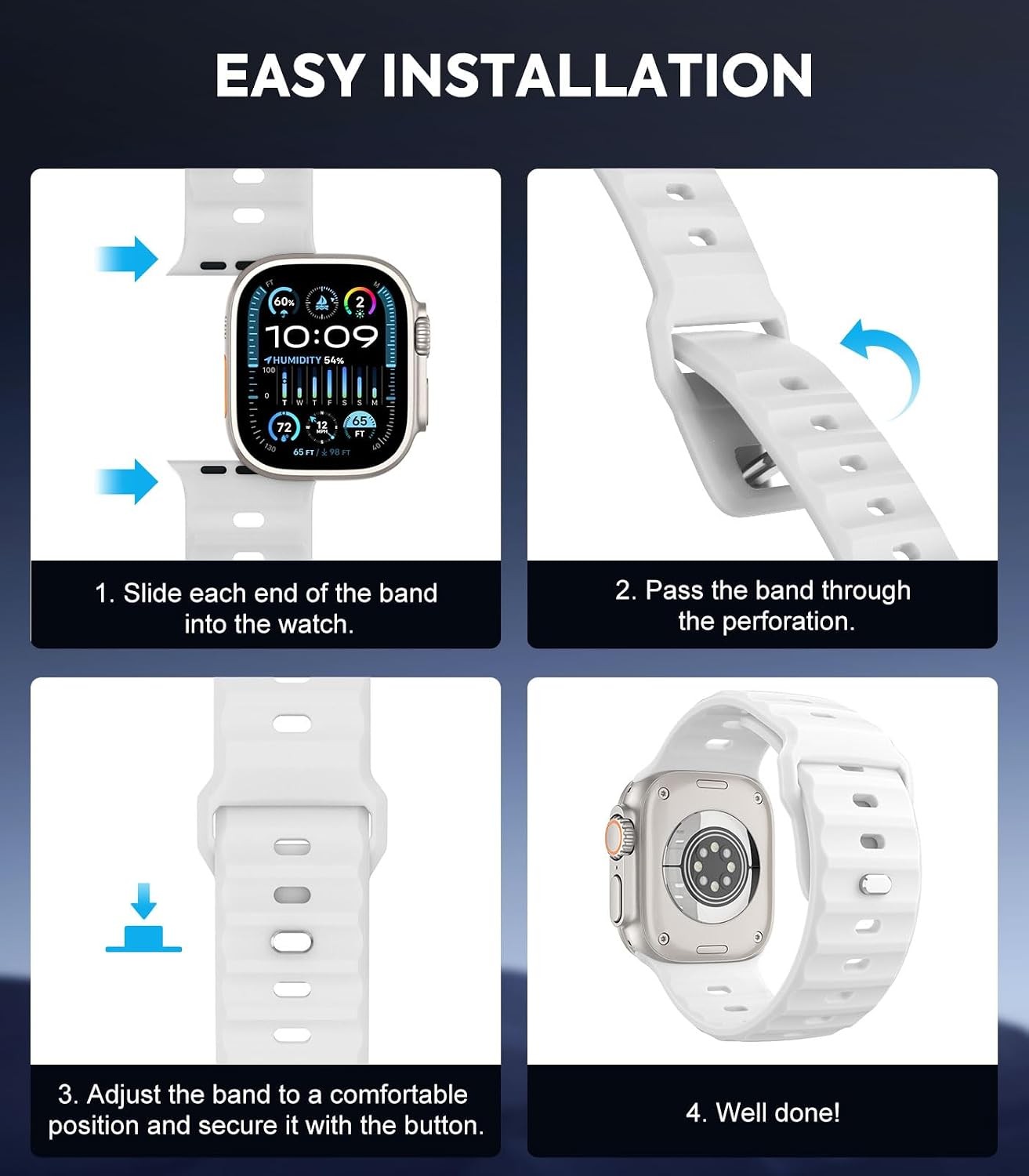 Sport Wrist Band Silicone Strap for Apple Watch Ultra 49mm, Compatible Replaceme