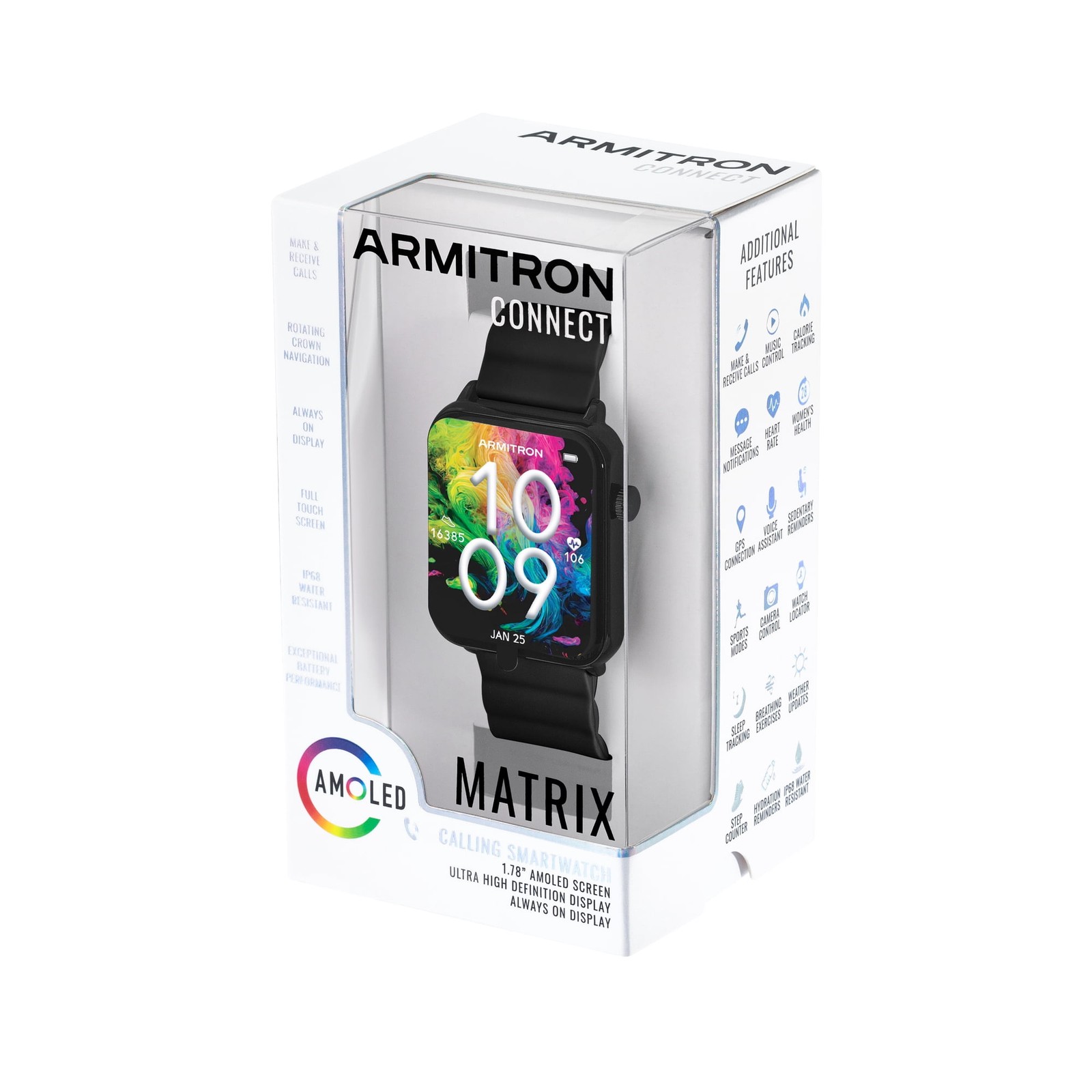 Armitron Matrix Adult 44mm w/Voice Assistant & Backlight Smart Watch w/Charging