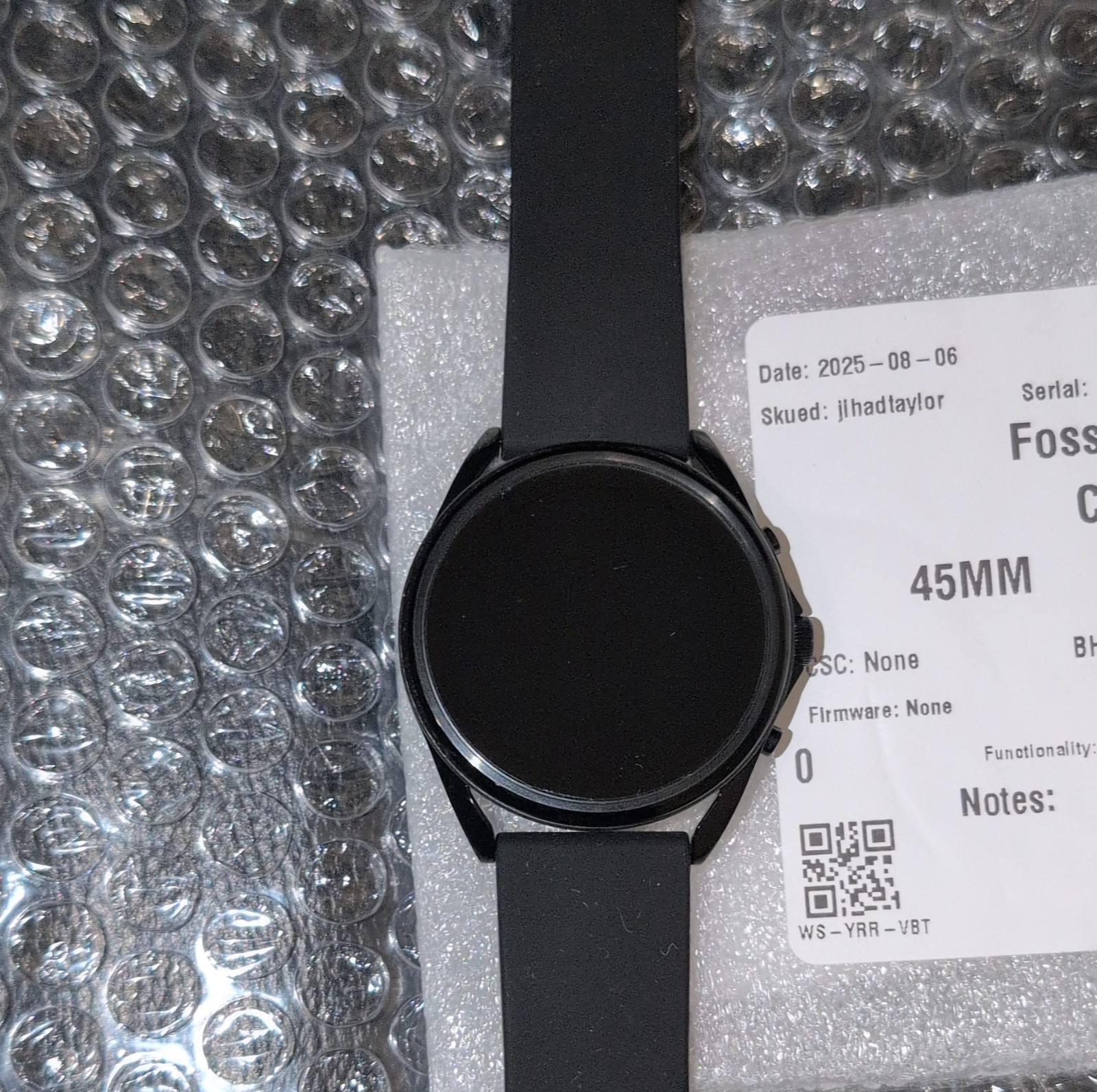 Fossil Gen 5 LTE Smart Watch Black Silicone Band 45mm Android iOS Touchscreen