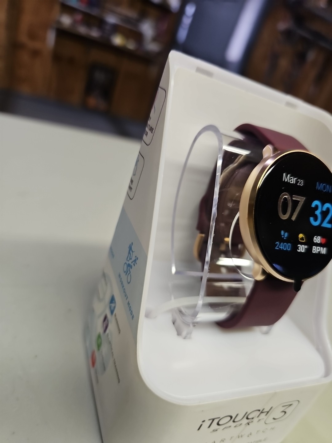 iTouch Sport 3 Smart Watch Fitness Tracker Plum Band New in Protective Case. A1