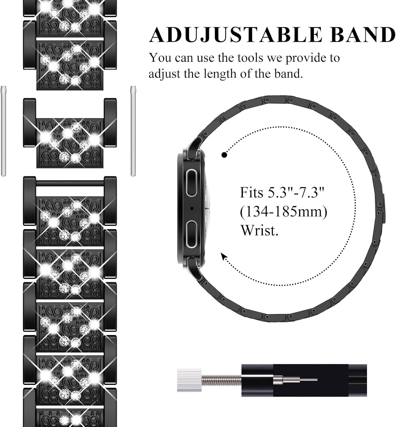 20mm Zinc Alloy Strap Compatible with Galaxy Watch 7/6/5/4, Lightweight