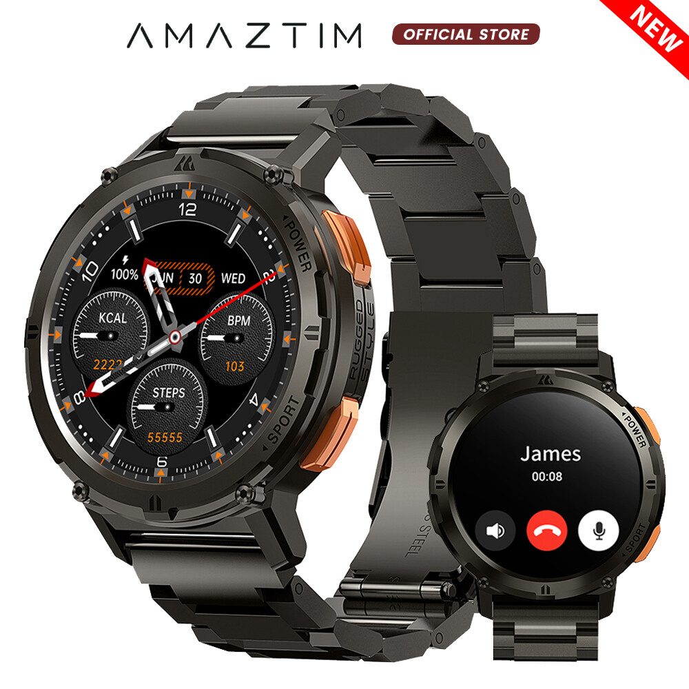 AMAZTIM Smart Watches for Men 60 Days Extra-Long Battery Military Bluetooth Call