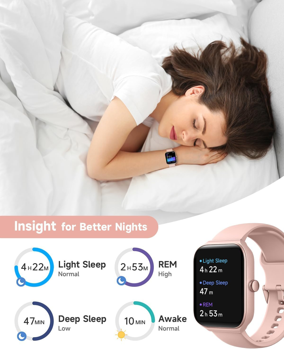 Smart Watch for Women Alexa Built-In, 1.95″ Fitness Tracker with Answer/Make Cal