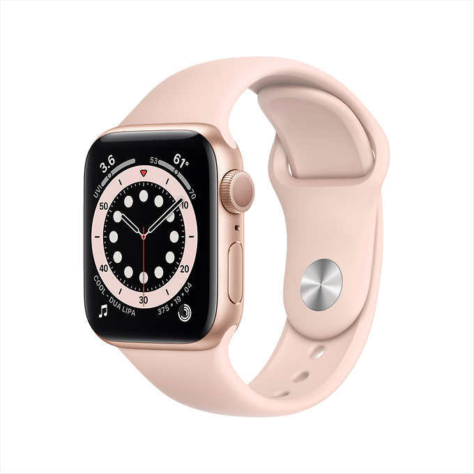 Apple Smart Watch Serie 6 GPS 40 mm MG123LL/A Gold Alu Case Pink Sand Sport Band