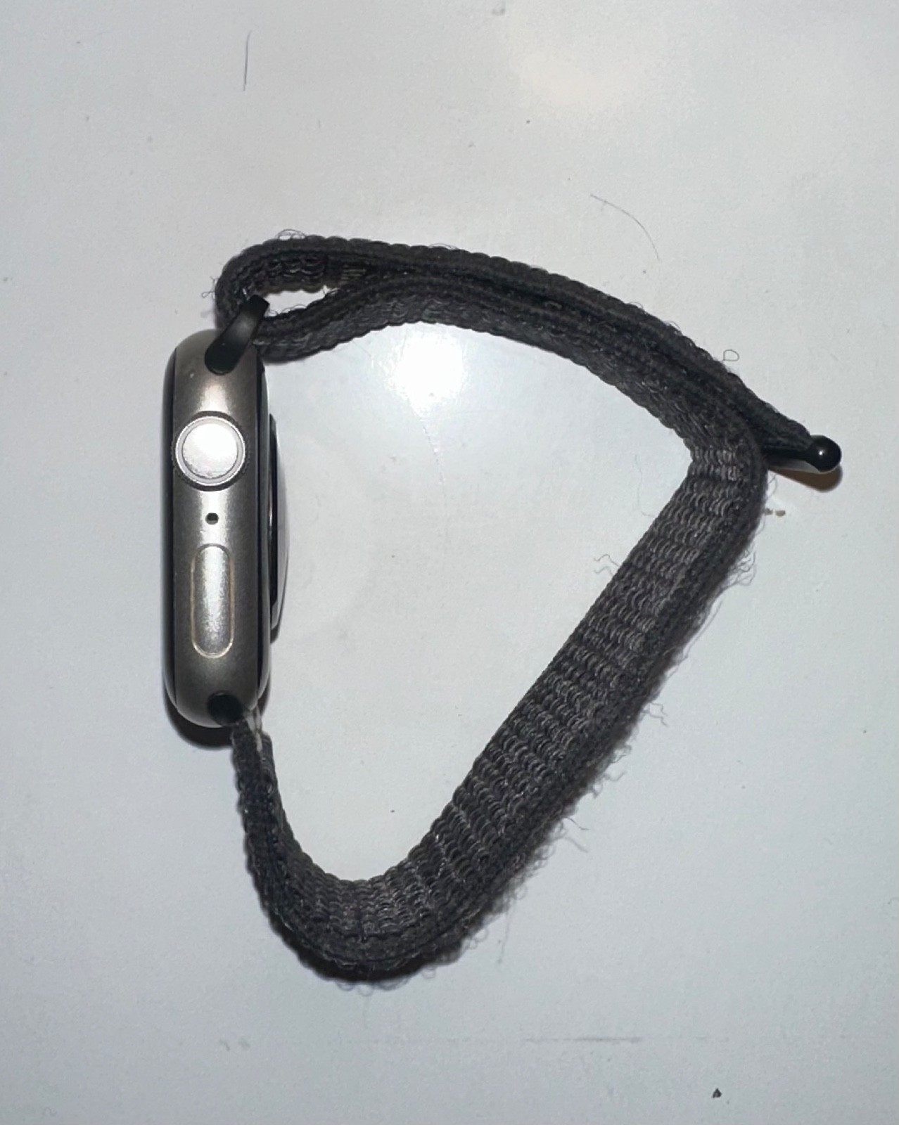 Apple Watch Series 7, aluminum and ceramic case, 41 mm, used, nike black band