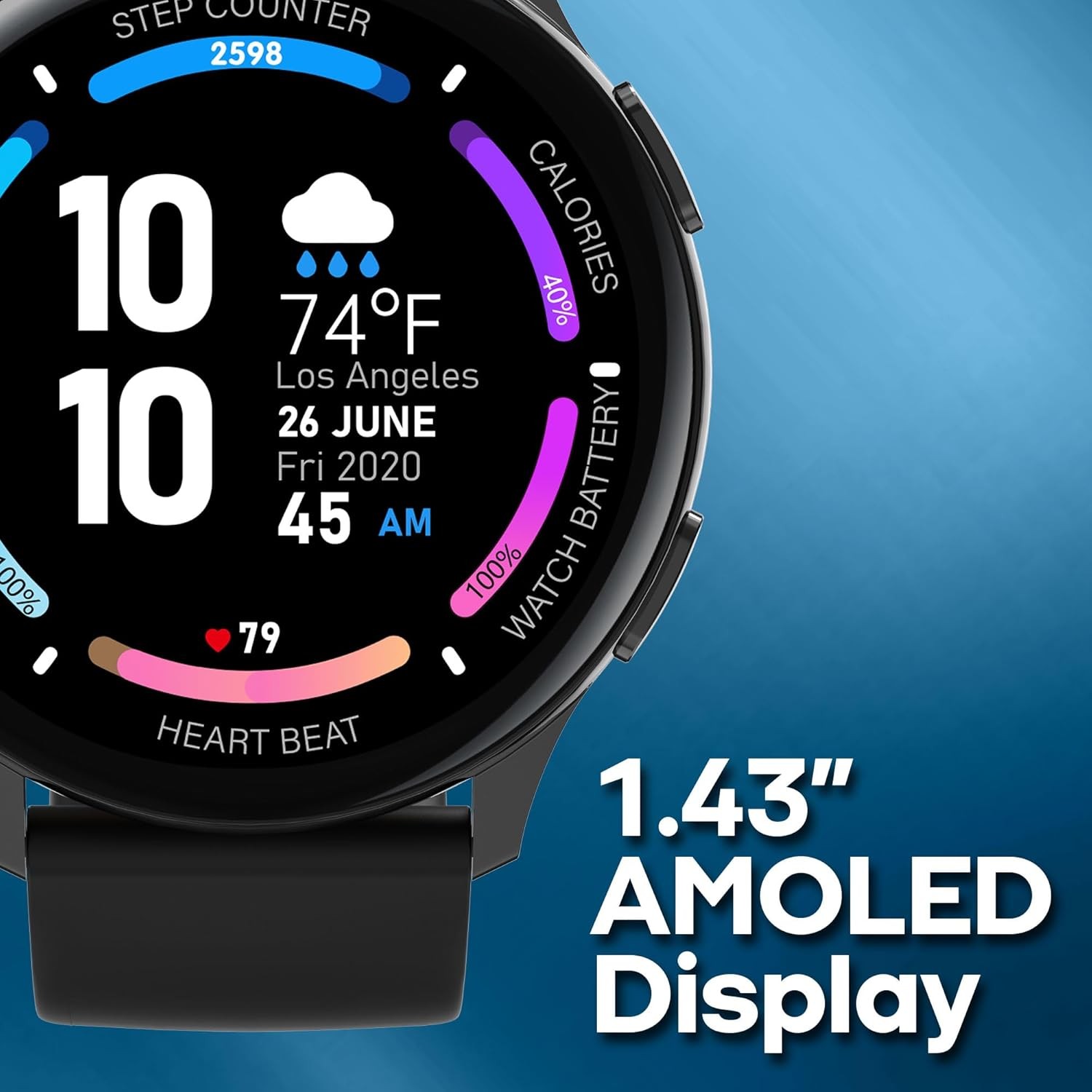 Callie Smartwatch with 1.43″ round AMOLED Display/Answer & Make Calls/Sleep Moni
