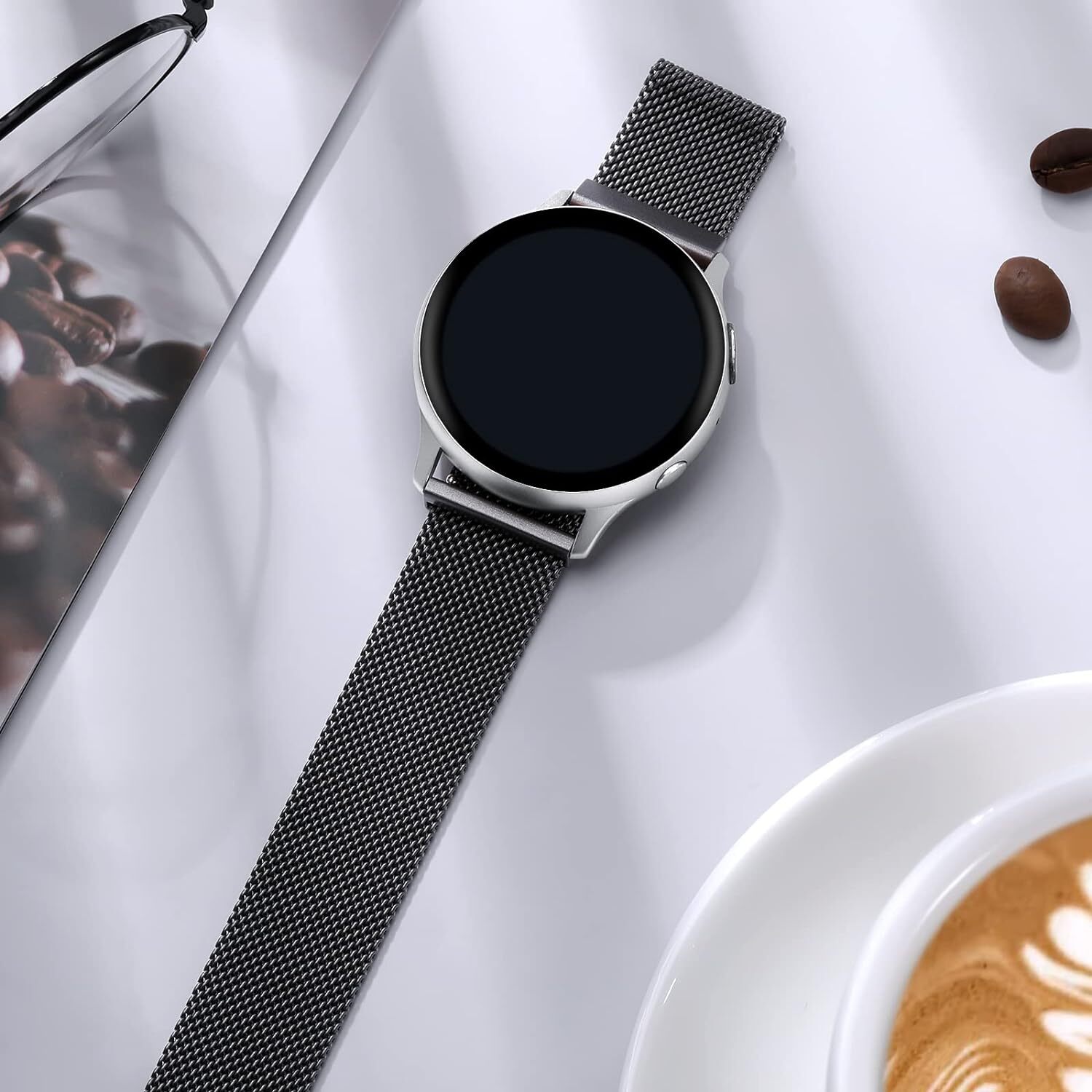 Samsung Galaxy Watch 4 40mm 44mm 42mm 46mm Stainless Steel watch Band [Silver]