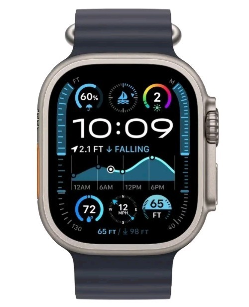 Apple Watch Ultra 2 GPS + Cellular 49mm Natural Titanium Case with Navy Ocean…