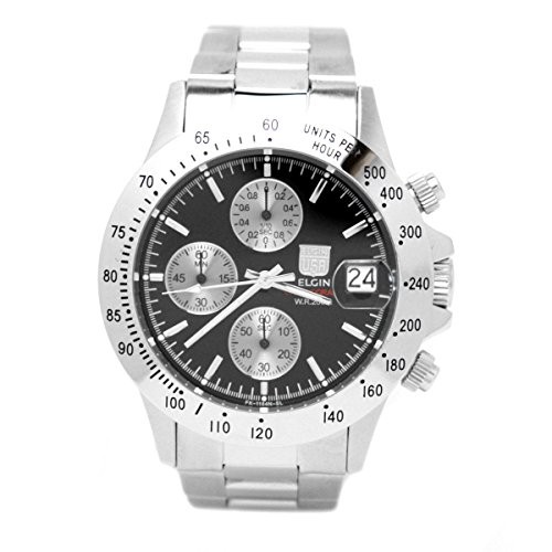Elgin FK1184S-B Men’s Silver Chronograph Diver’s Watch