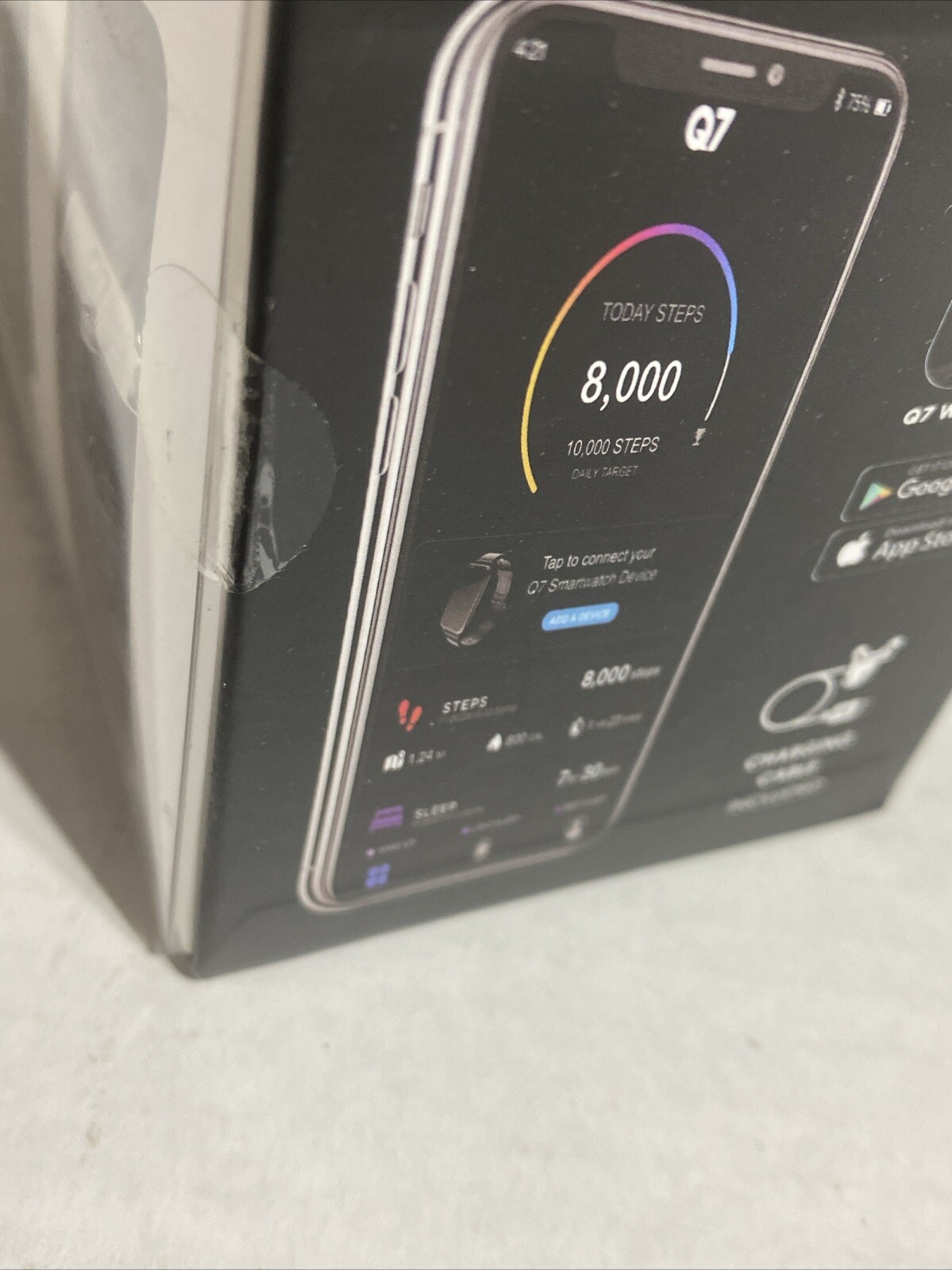 Q7 Black Smartwatch Factory sealed, Heart rate, activity tracker, sleep monitor