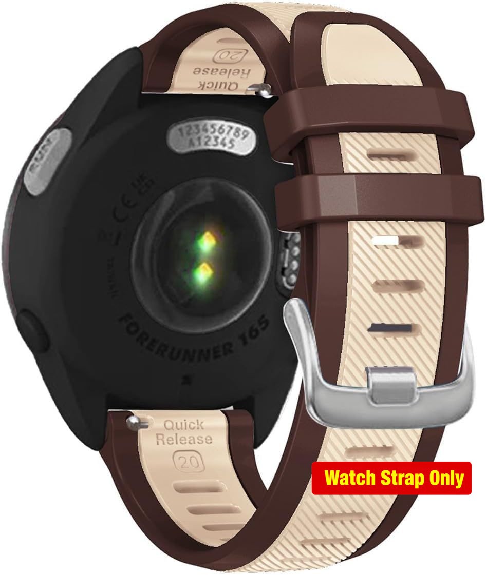 Soft Silicone 20mm Watch Band for Garmin Forerunner 245, Vivoactive 3, & More