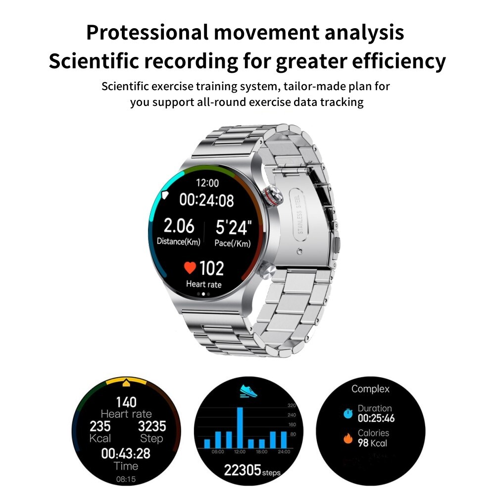 Smart Watch for Men(Call Receive/Dial) Rugged Fitness Tracker Blood Pressure NFC