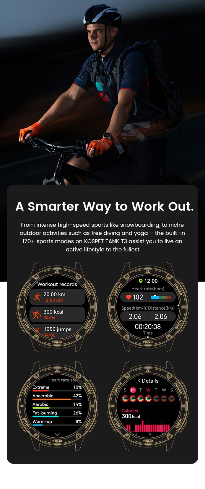KOSPET Smart Watch for Men, 60 Days Extra-Long Battery, 50M Waterproof for Sw…