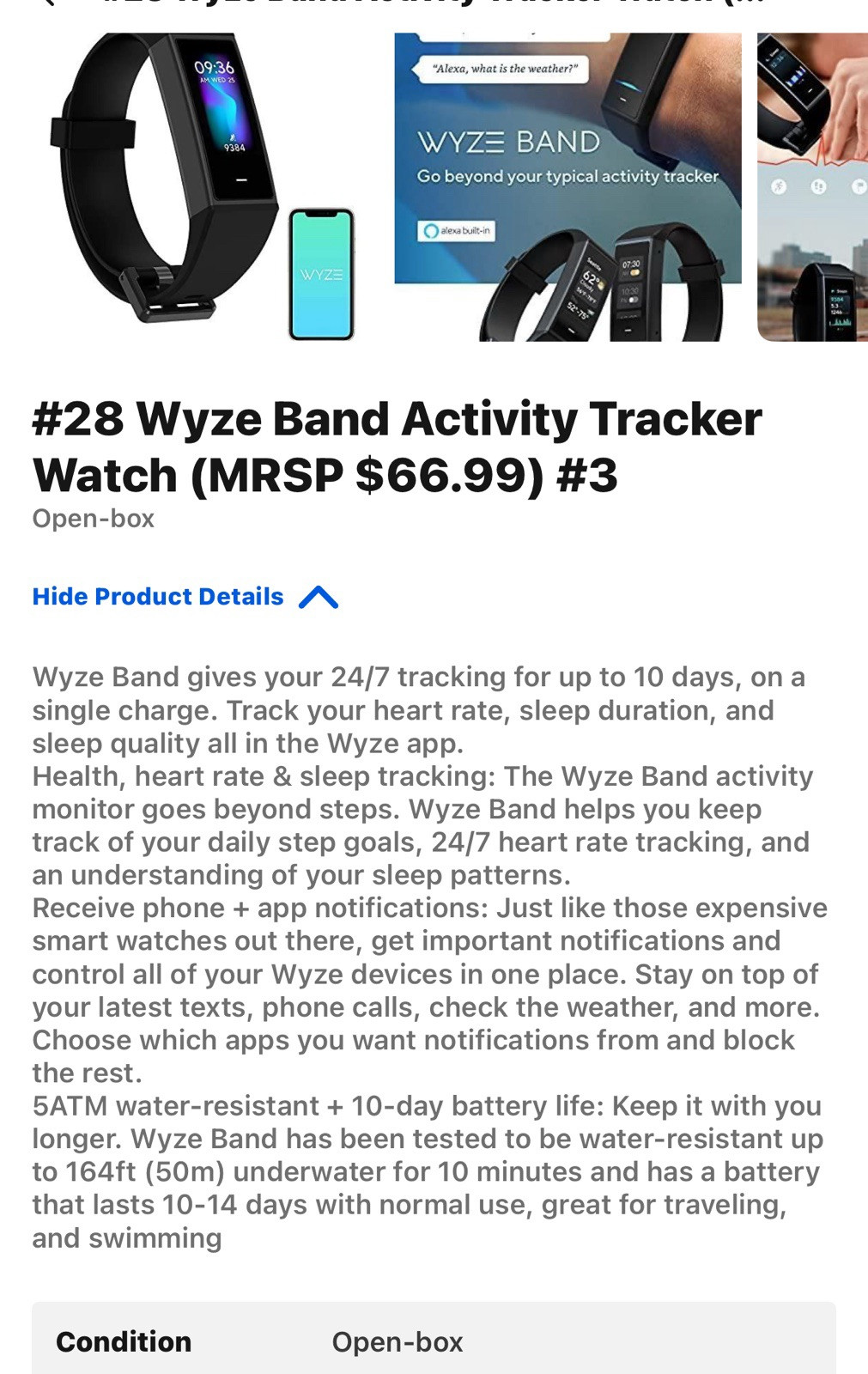 Wyze BandActivity Tracker