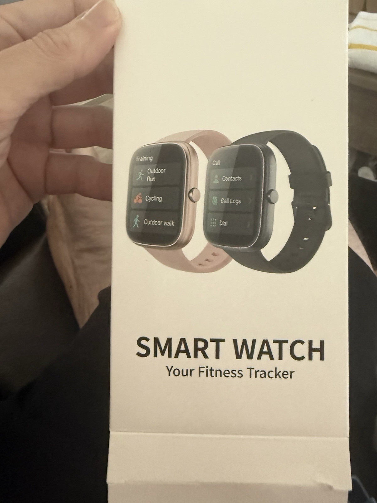 T60 Smart Watch Fitness Tracker 1.91in Silver Case Blue Silicone Band Waterproof