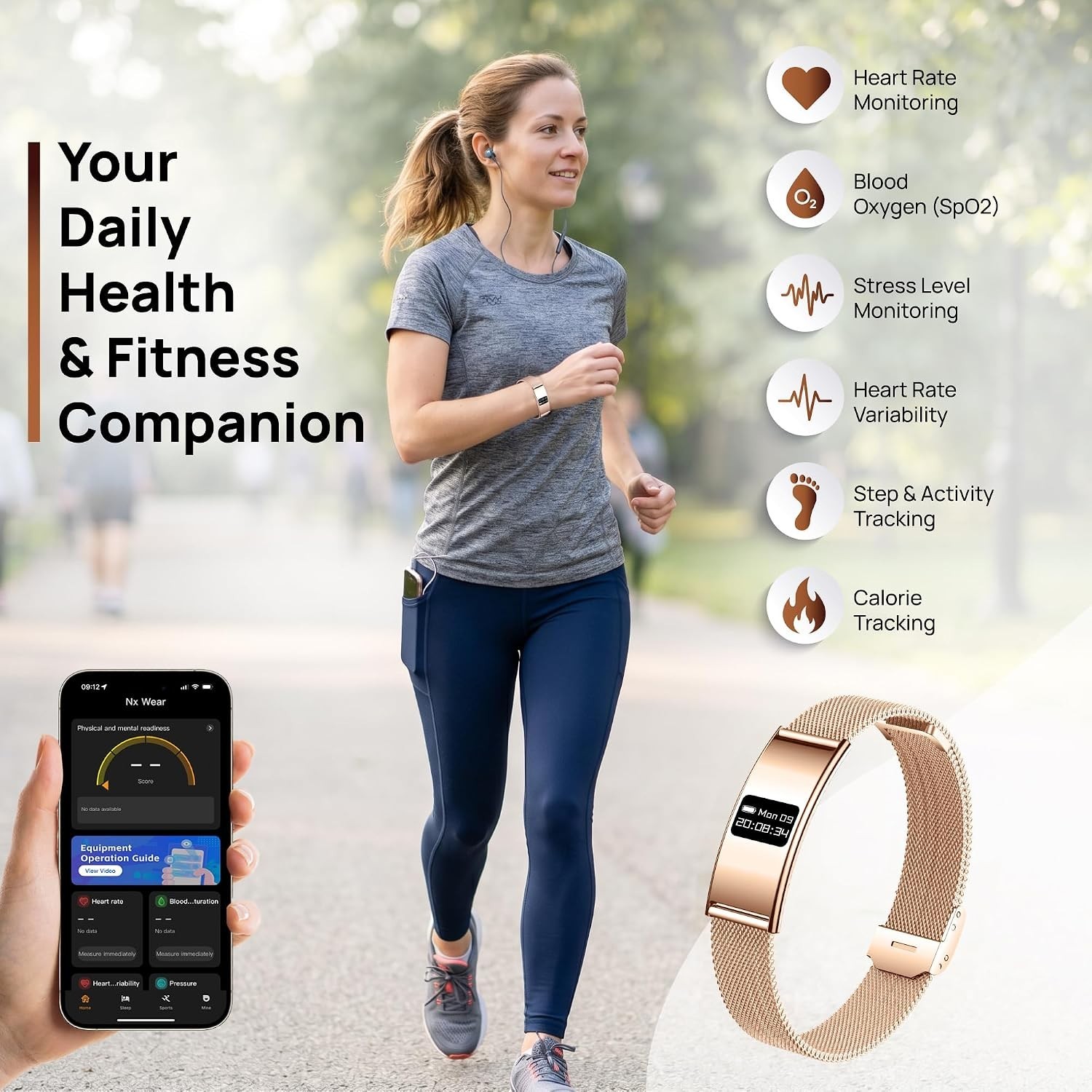 Smart Bracelet for Women Men – Fitness Activity Health Tracker Band