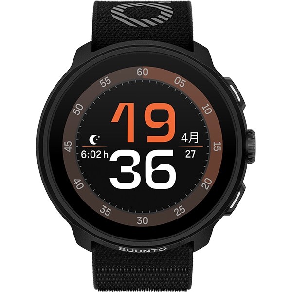 SUUNTO RUN ALL BLACK 46mm Textile Strap AMOLED GPS Smartwatch SS051109000