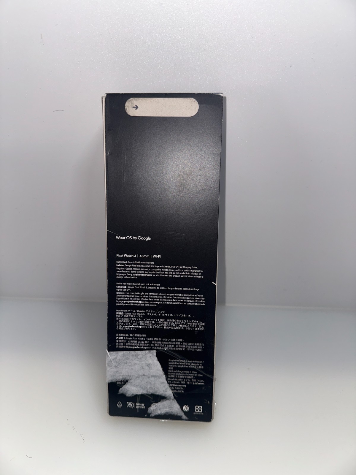 NEW GOOGLE GGE4J Pixel Watch 3 Smart Watch 45mm SM/LG Matte Black/Obsidian