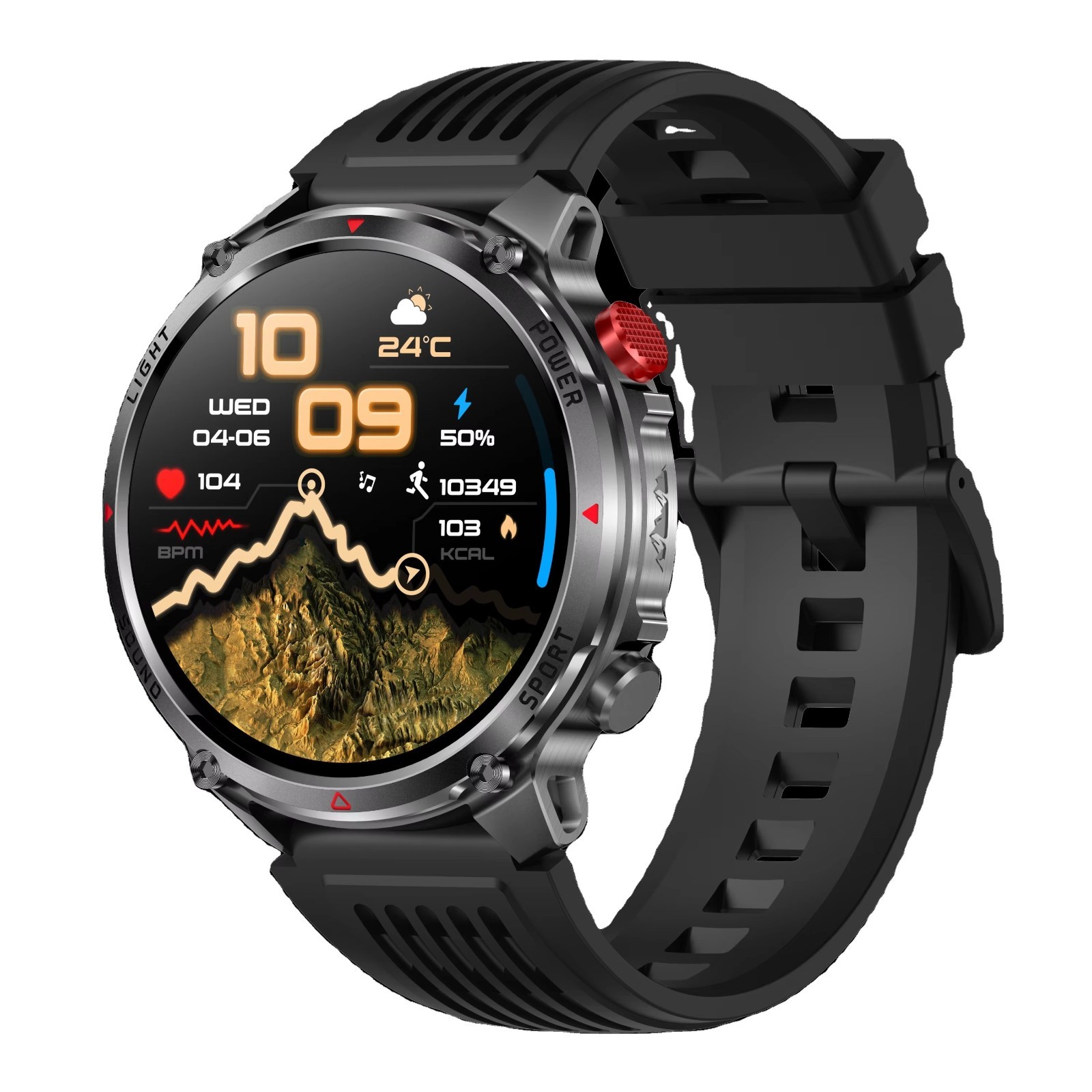 2026 HT45 Smart Watch 1100mAh Battery Flashlight Fitness Tracker BT Call Feature