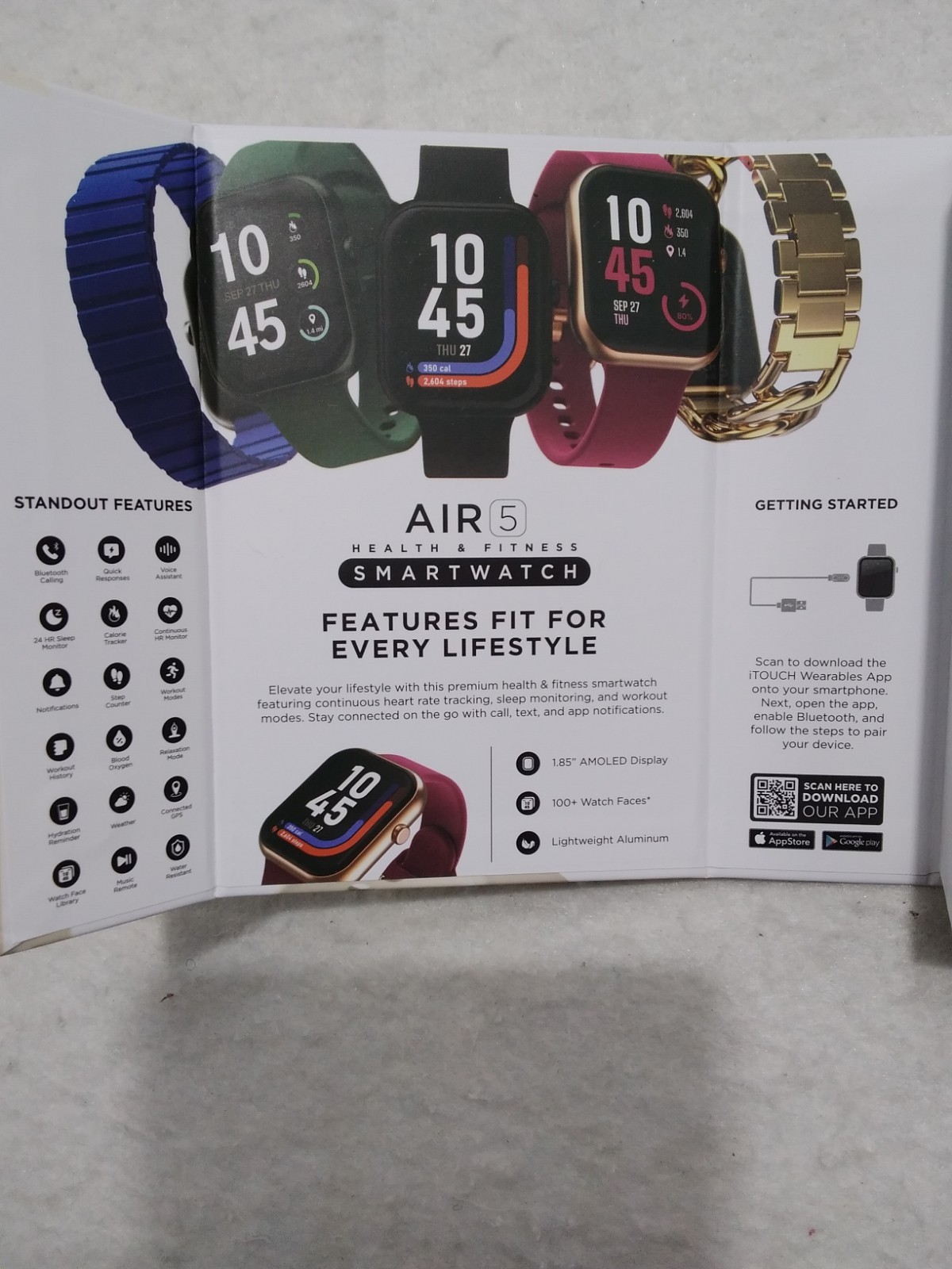 NIB iTouch Wearables Air 5 Health and Fitness Smartwatch
