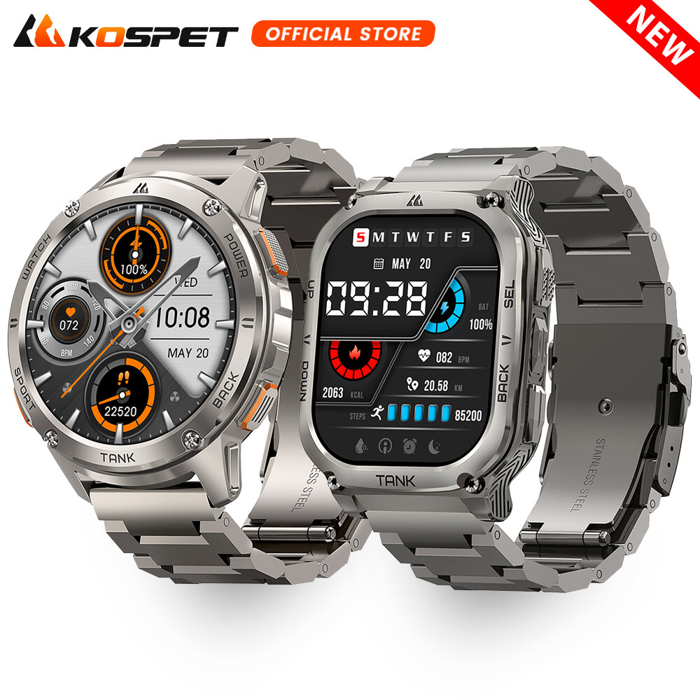 2024 KOSPET TANK T3/M3 Smart Watch Men Women Smart Watches 5ATM Waterproof Watch