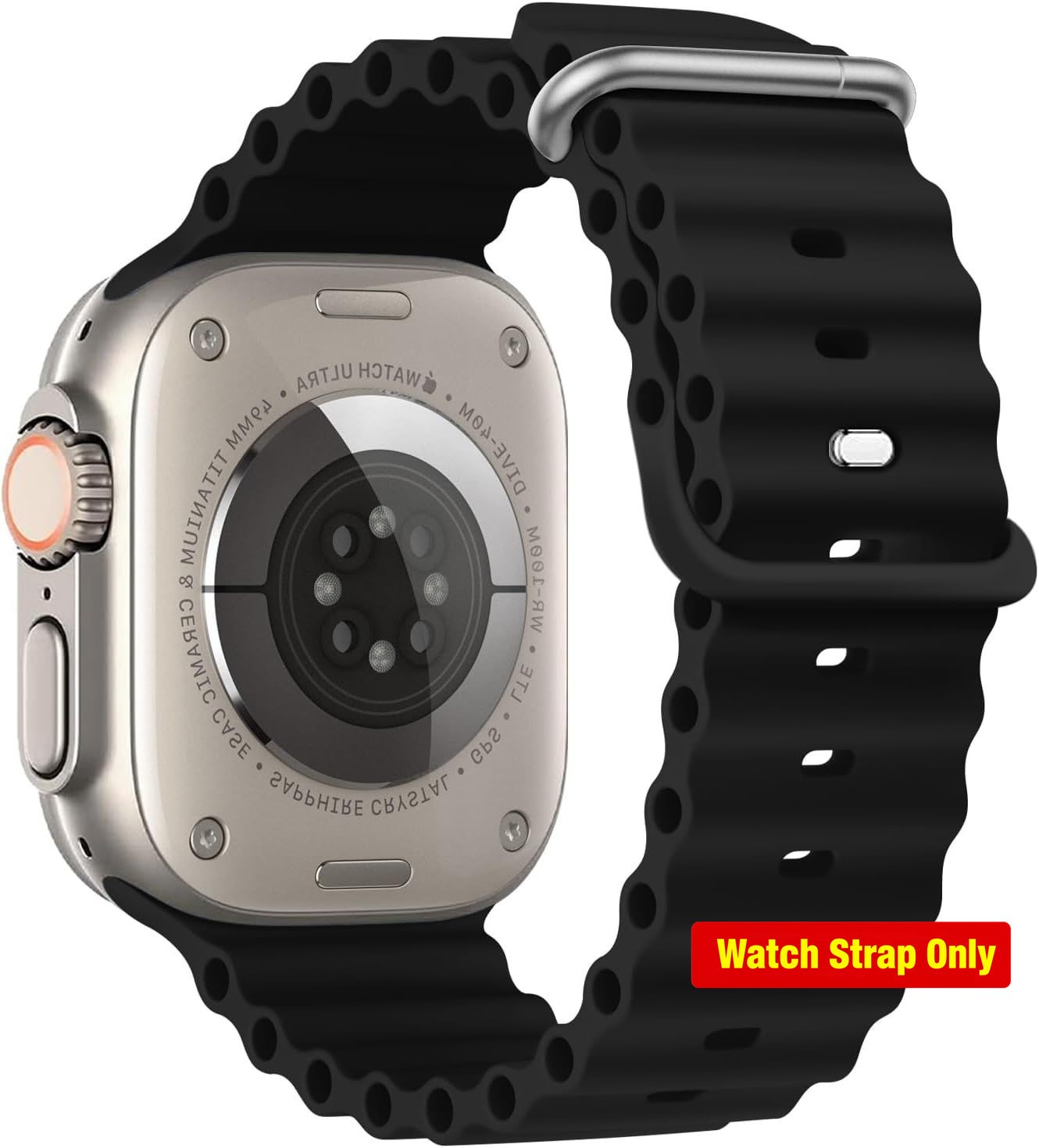 Silicone Strap Compatible with Apple Watch Ultra 49mm Adjustable