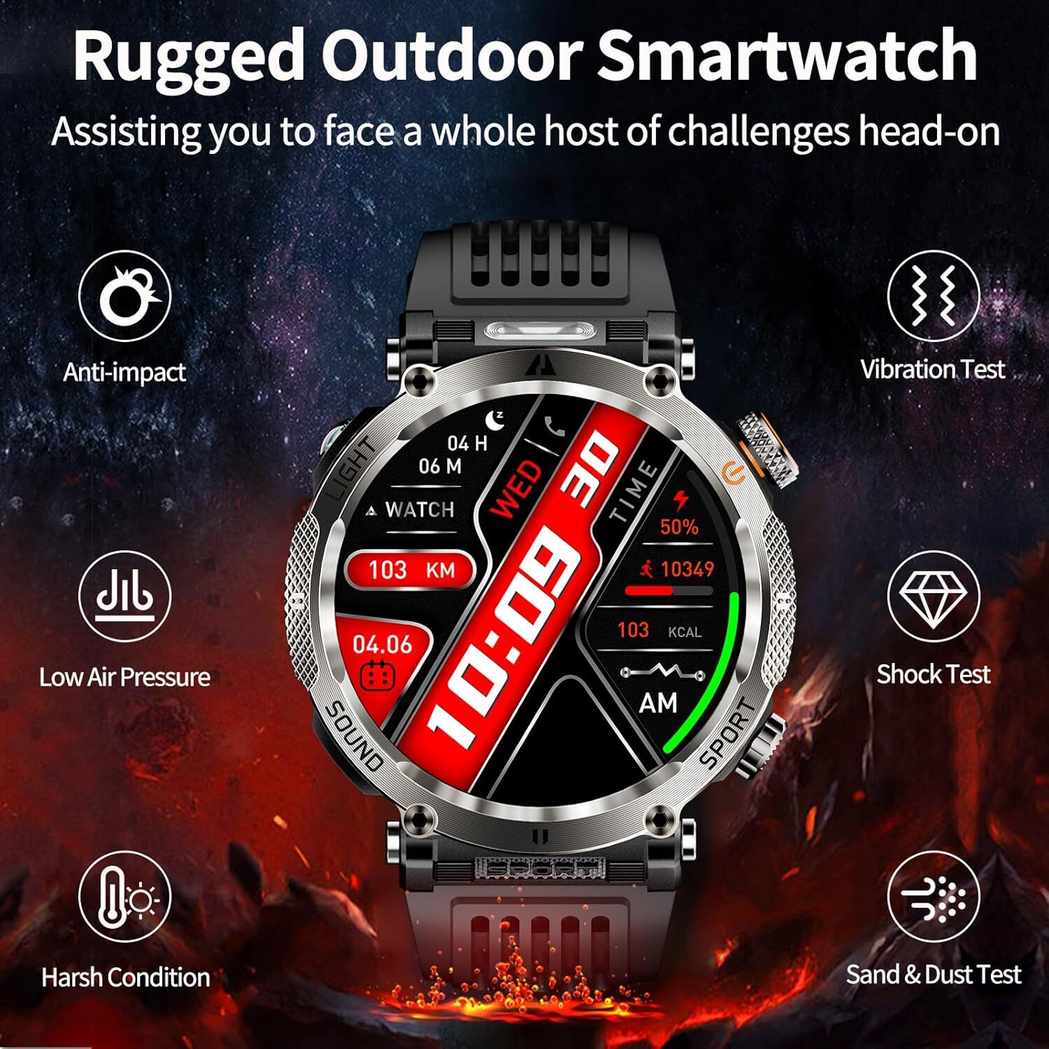 Military Smart Watch Men Answer/Make Call Heart Rate Fitness Tracker Waterproof