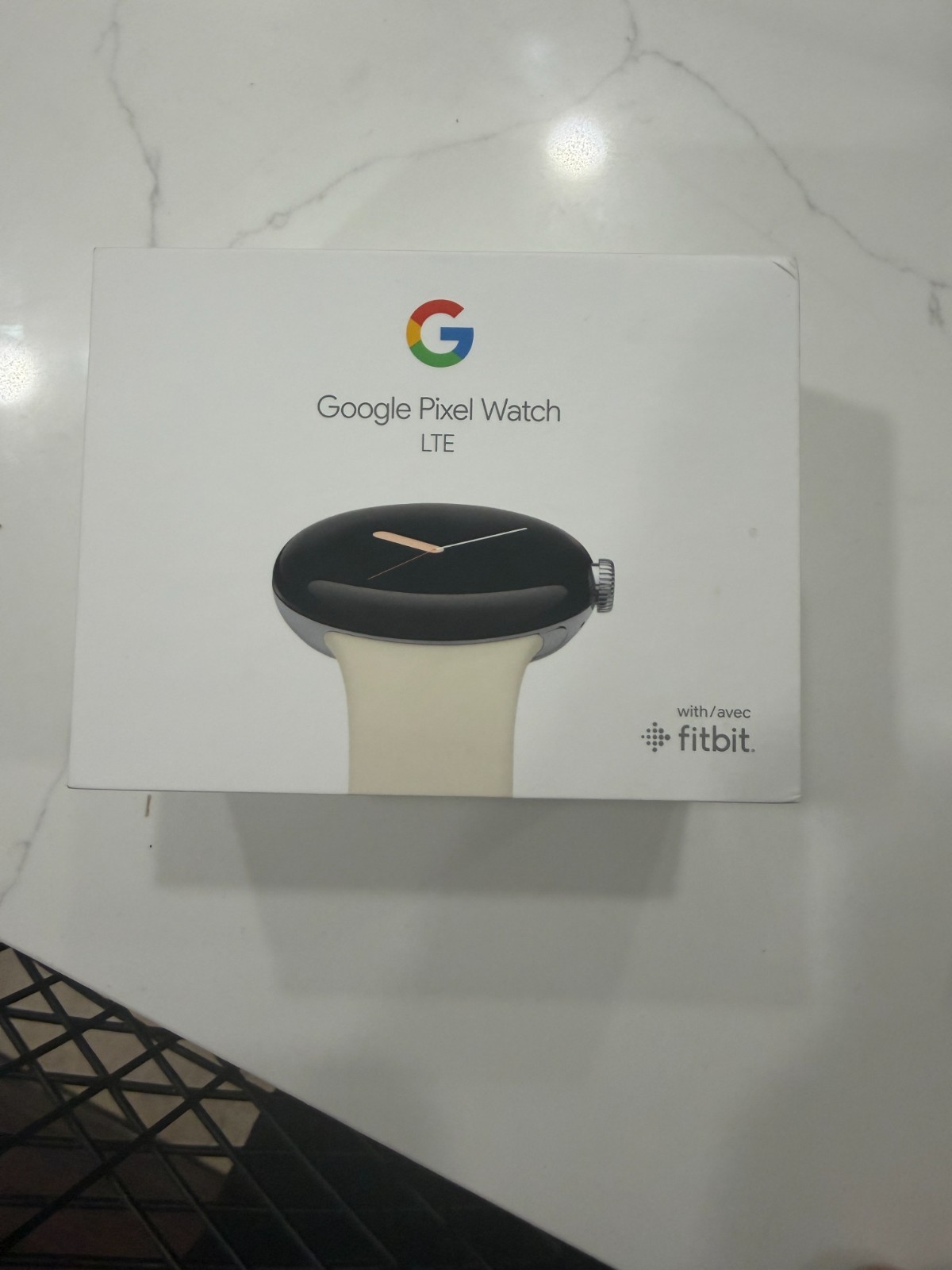 Google Pixel Watch 1st Gen LTE Fitbit 41mm Polished Silver Chalk Band NEW SEALED