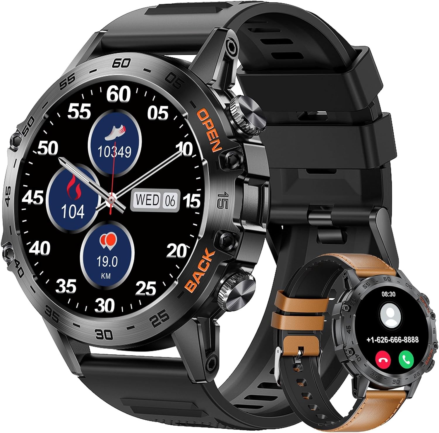 SUNKTA Military Smart Watch for Men(Answer/Dial Calls),100 Sports Modes, 5ATM Wa