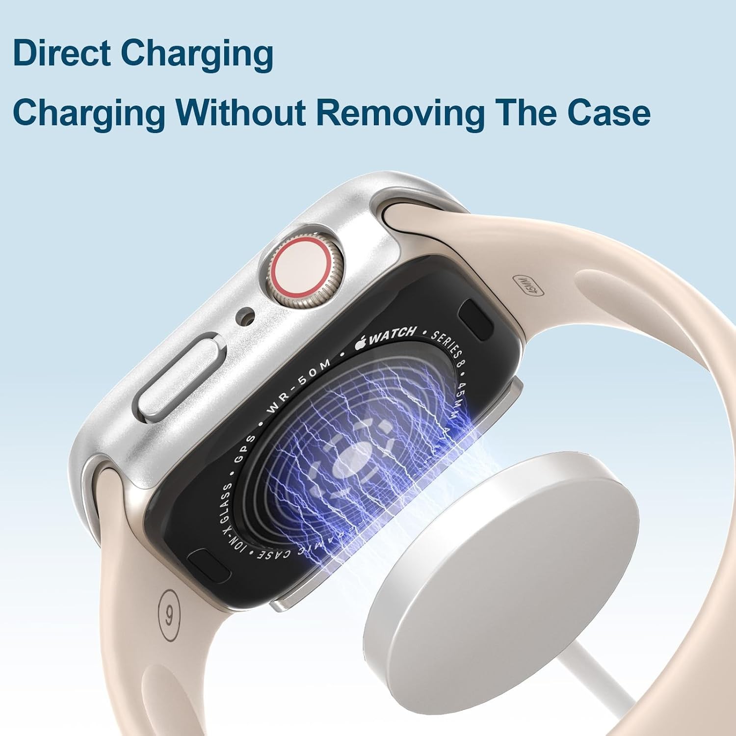 2 in 1 Waterproof Case for Apple Watch Series 9 45mm with Tempered Glass Screen