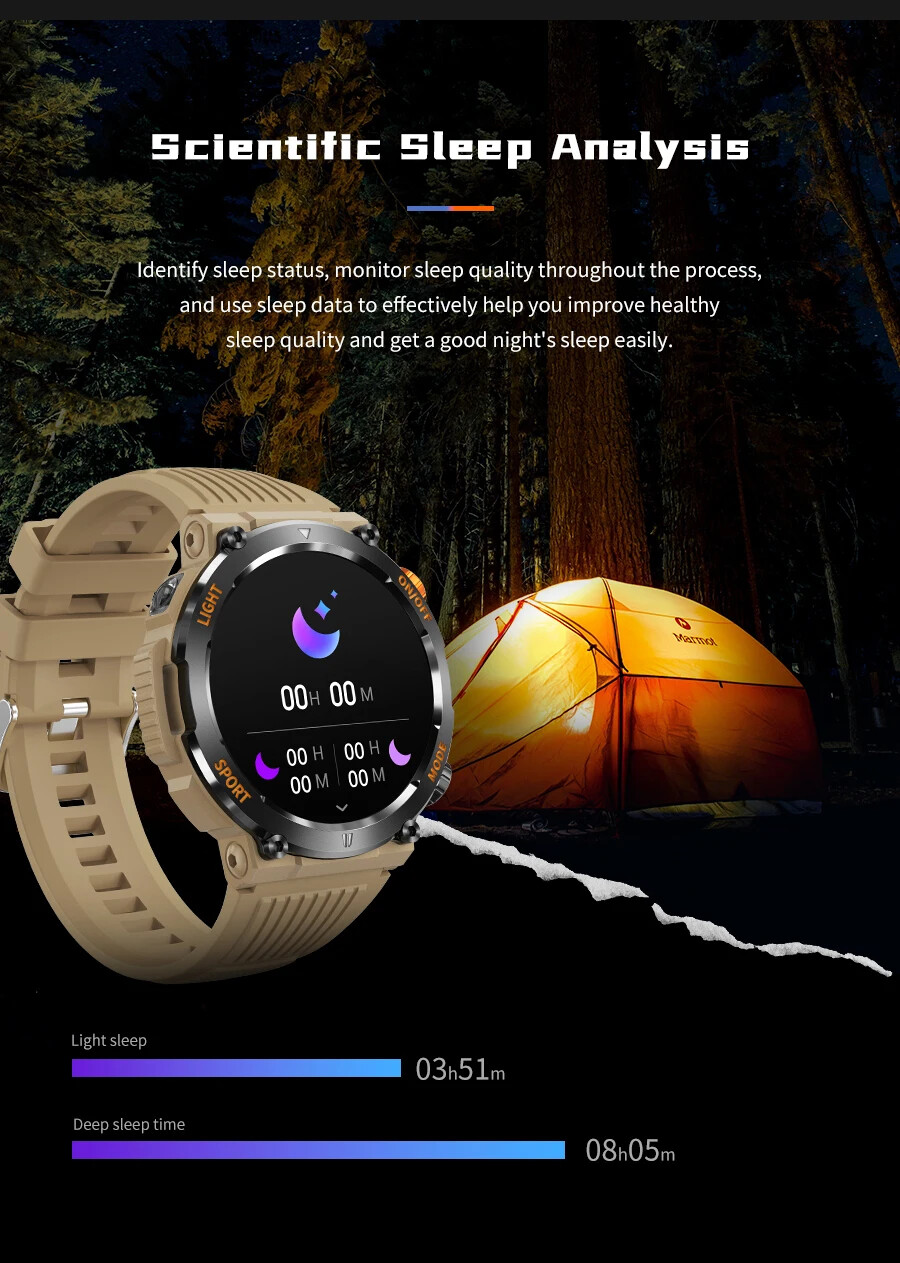 Compass Smart Watch Sports Fitness Watches IP67 Waterproof Smartwatch Bluetooth