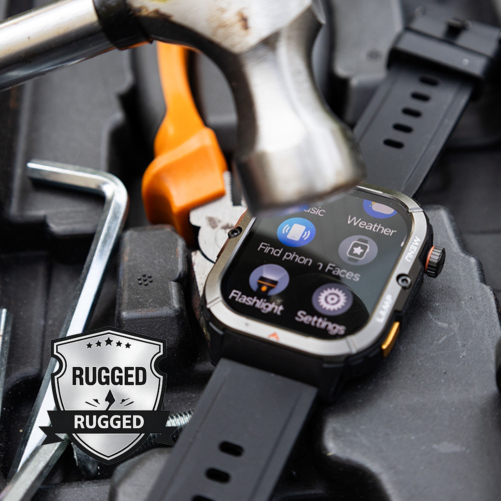 AGM Legion 3 Outdoor Rugged Smart Watch 1.95” AMOLED 5ATM Waterproof Heart Rate