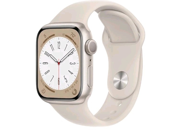 Apple Watch Series 8 GPS Cellular 41mm Starlight Aluminum Case Sport Band Re-new