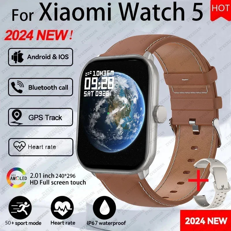 Xiaomi Watch 5 HD AMOLED Display Heart Rate Bluetooth Call GPS Track Waterproof