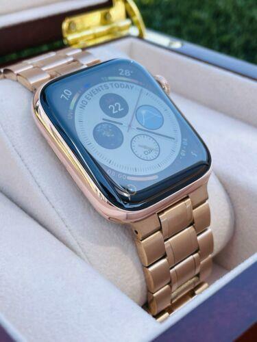 Custom Rose Gold Plated 45MM Apple Watch, SERIES 7 Stainless Steel