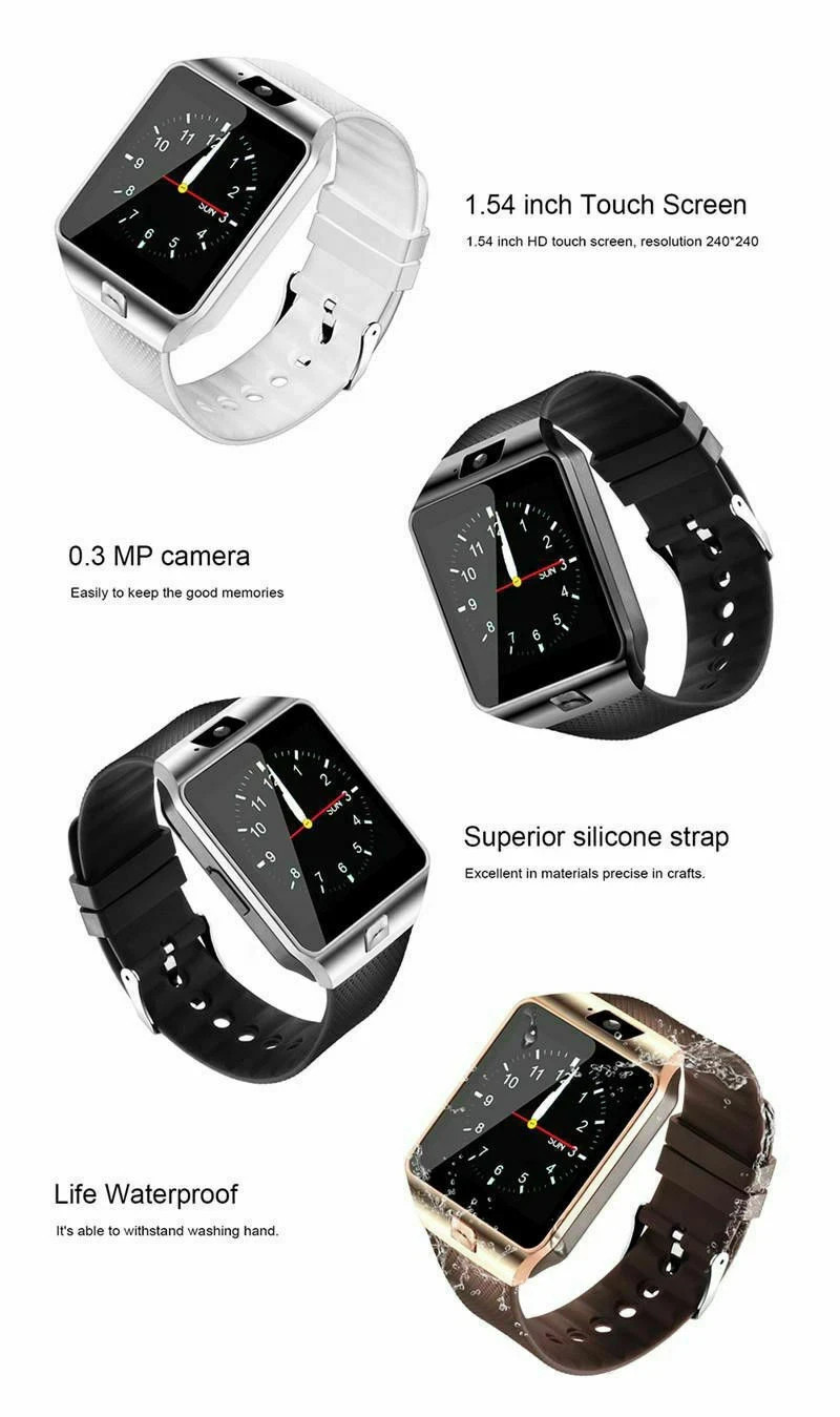 Share Bluetooth Smart Watch w/Camera Waterproof Phone Mate For Android Samsung i