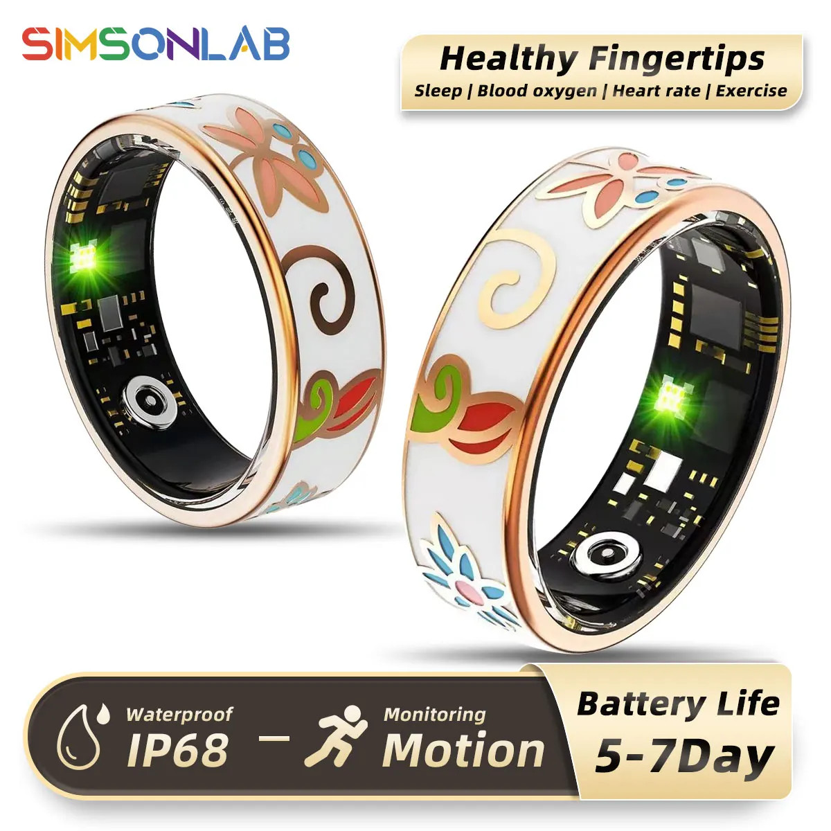 NEW Healthy Smart Ring 5 ATM Waterproof Wireless Call Heart Rate/Sleep/Blood
