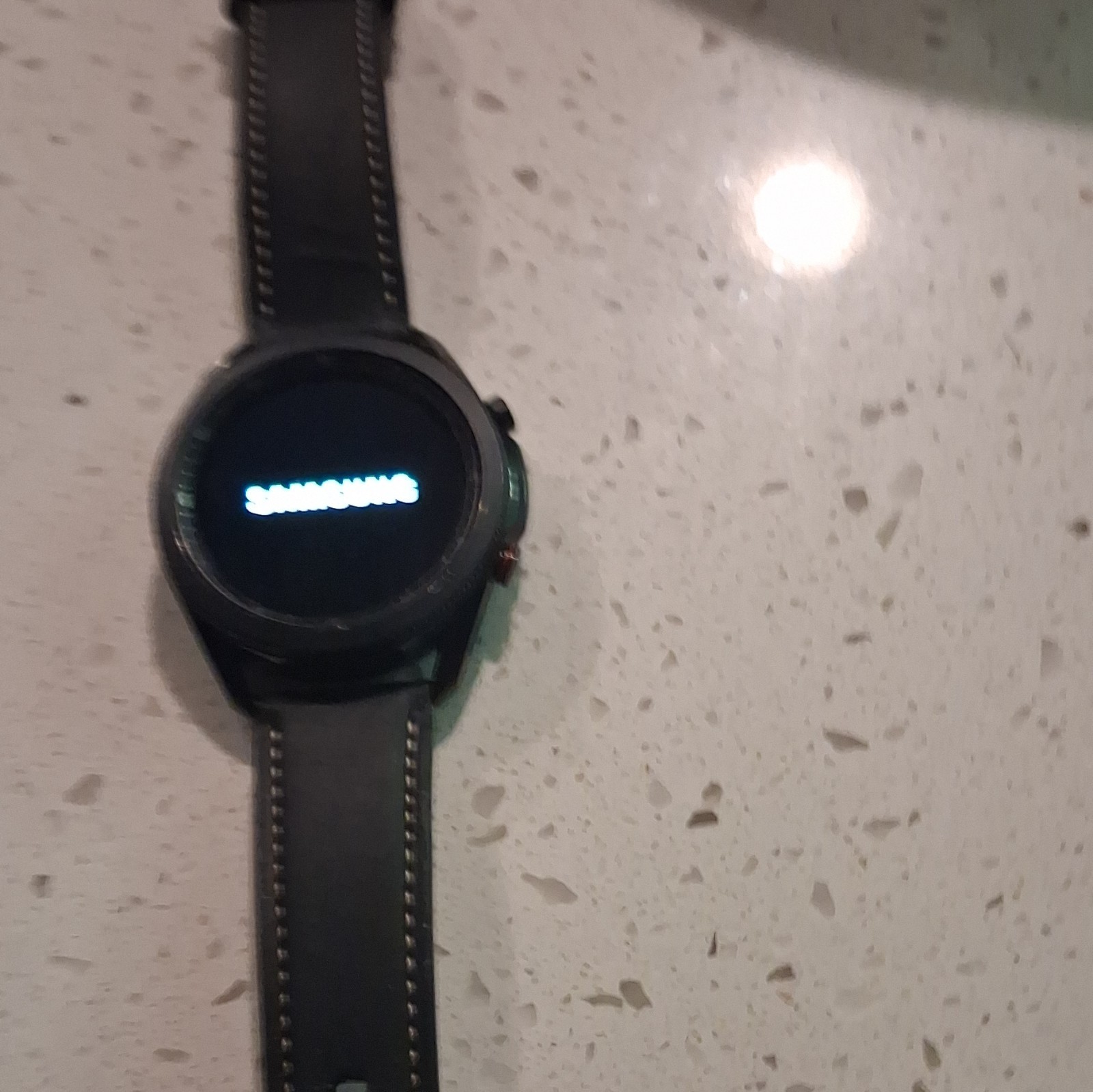 Samsung Galaxy Watch 3 44mm Black Stainless Steel Case Leather Band 4GB Fitness
